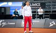 Dawid Celt, coach and captain of the Polish national team, is seen during the Billie Jean...