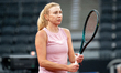 Lyudmyla Kichenok competes in the Billie Jean King Cup Qualifiers, Poland vs Ukraine women...