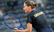 Marta Kostyuk competes in the Billie Jean King Cup Qualifiers during the Poland vs Ukraine...