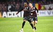 Mamoudou Karamoko is in action during the Superliga Play Off match between CFR Cluj and Di...