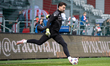 Goalkeeper Andrei Vlad warms up before the game between KS Cracovia and Arka Gdynia in Kra...