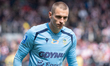 Goalkeeper Jedrzej Grobelny plays during the game between KS Cracovia and Arka Gdynia in K...