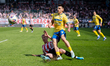 Nazariy Rusyn and Oskar Wojcik play during the game between KS Cracovia and Arka Gdynia in...