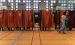 People cast their votes in the parliamentary elections in Hungary, in Budapest, Hungary. 