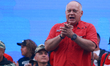 Diosdado Cabello, Minister of the Interior, Justice, and Peace, participates in a march to...