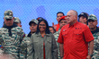 Delcy Rodriguez, acting president of Venezuela, alongside Diosdado Cabello, Minister of th...
