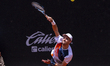 J. Duckworth returns the ball to S. Napolitano in the men's singles final of the ATP Chall...