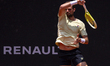 S. Napolitano returns the ball to J. Duckworth in the men's singles final of the ATP Chall...