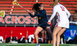 Ava Class of the Michigan Wolverines possesses the ball during an NCAA women's lacrosse ga...
