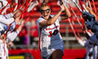 Delainey Sutley of the Rutgers Scarlet Knights is introduced as a starter during an NCAA w...