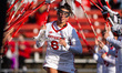 Caitlin Collins of the Rutgers Scarlet Knights is introduced as a starter during an NCAA w...