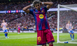 Lamine Yamal of FC Barcelona reacts after missing a goal during the LaLiga EA Sports footb...