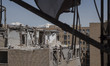 A view of a building destroyed in a military operation in the Shahid Boroujerdi residentia...