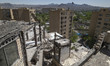 A view of buildings damaged in a military operation in the Shahid Boroujerdi residential c...