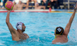 Alexandre Bouet of France competes against Elias Metten of Germany during the World Aquati...