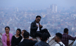 People visit the Swayambhunath Stupa, a UNESCO World Heritage Site in Kathmandu, Nepal, on...