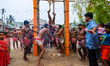 Hindu devotees participate in Gajan rituals in Howrah, West Bengal, on April 14, 2026, mar...