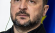 Ukrainian President Volodymyr Zelensky is pictured during a press conference at the Chance...