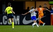 Esmee Brugts of the Netherlands scores the 2-1 goal during the European qualifying match b...