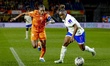 Netherlands player Lineth Beerensteyn and France player Sandy Baltimore during the Europea...