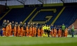 The Netherlands team lines up during the European qualifying match between the Netherlands...