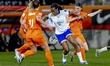 Marie-Antoinette Katoto of France and Renee van Asten of the Netherlands during the Europe...