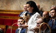 Alexandra Masson, deputy of the Rassemblement National group, speaks during a session of q...