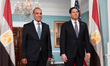 Egyptian Foreign Minister Badr Abdelatty (L) meets with U.S. Secretary of State Marco Rubi...