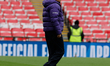 England Women's Head Coach Sarina Wiegman during the pre-match warm-up at the FIFA World C...