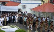 Indian police personnel  paying last tribute to the Indian writer and social activist Maha...