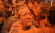 A Nepali reveler has his face smeared with vermillion powder during the annual Sindoor Jat...