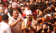 Sujan Shrestha, 30, pierces his tongue as part of an annual tradition for the fourth conse...