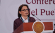 Emilia Esther Calleja Alor, CEO of the Federal Electricity Commission (CFE), speaks during...