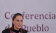 Mexico's President Claudia Sheinbaum Pardo speaks during a news conference about the feasi...