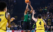 Jabari Parker of Asisa Joventut competes with Dimitris Katsivelis of AEK BC during the Bas...