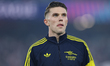 Viktor Gyokeres of Arsenal lines up ahead of the UEFA Champions League Quarter Final 2nd L...