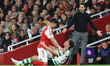 Piero Hincapie of Arsenal holds Eduardo Quaresma of Sporting Clube de Portugal during the...