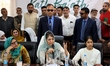 PDP President Mehbooba Mufti speaks to journalists after concluding the ''Kath Ba'ath'' (l...