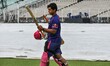Rajasthan Royals batter Vaibhav Sooryavanshi is seen during practice at Eden Gardens crick...