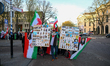 Crowds gather and march in The Hague, Netherlands, on April 16, 2026, during a demonstrati...