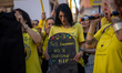 Early childhood educators in Madrid, Spain, demonstrate in Plaza Callao under the slogan '...