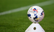 A Sky Bet match ball with Puma branding is seen during the Sky Bet League 1 match between...