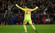 Stefan Ortega of Nottingham Forest celebrates victory during the UEFA Europa League Quarte...