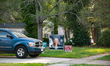 Signs promoting both sides of Virginia's redistricting referendum vote in Norfolk, Virgini...