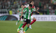 Cucho Hernandez of Real Betis runs with the ball during the UEFA Europa League 2025/26 Qua...