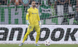 Pau Lopez of Real Betis controls the ball during the UEFA Europa League 2025/26 Quarter-Fi...