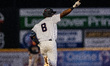 Marco Luciano of the Somerset Patriots celebrates a home run during a Minor League Basebal...