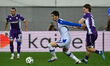 Daichi Kamada of Crystal Palace F.C. and Albert Guomundsson of A.C.F. Fiorentina are in ac...