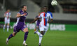Jack Harrison of A.C.F. Fiorentina and Tyrick Mitchell of Crystal Palace F.C. are in actio...