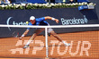 Hamad Medjedovic competes against Nuno Borges during the quarter-finals (Day Seven) of the...